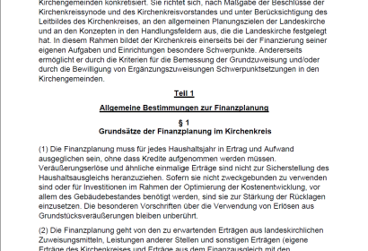 Finanzsatzung für den Kirchenkreis Burgdorf