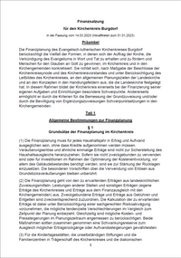 Finanzsatzung für den Kirchenkreis Burgdorf