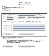 Anmeldung Konfirmanden Freizeit