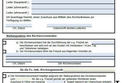 Formular Abrechnung Konfirmandenfreizeiten