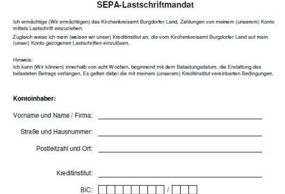 SEPA Lastschriftmandat