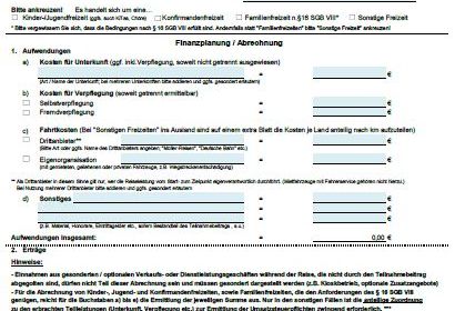 Vorschau Freizeitabrechnung
