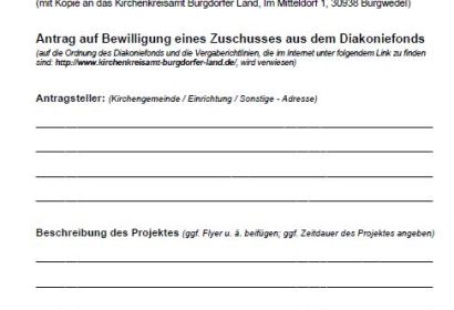 Antrag Diakoniefonds